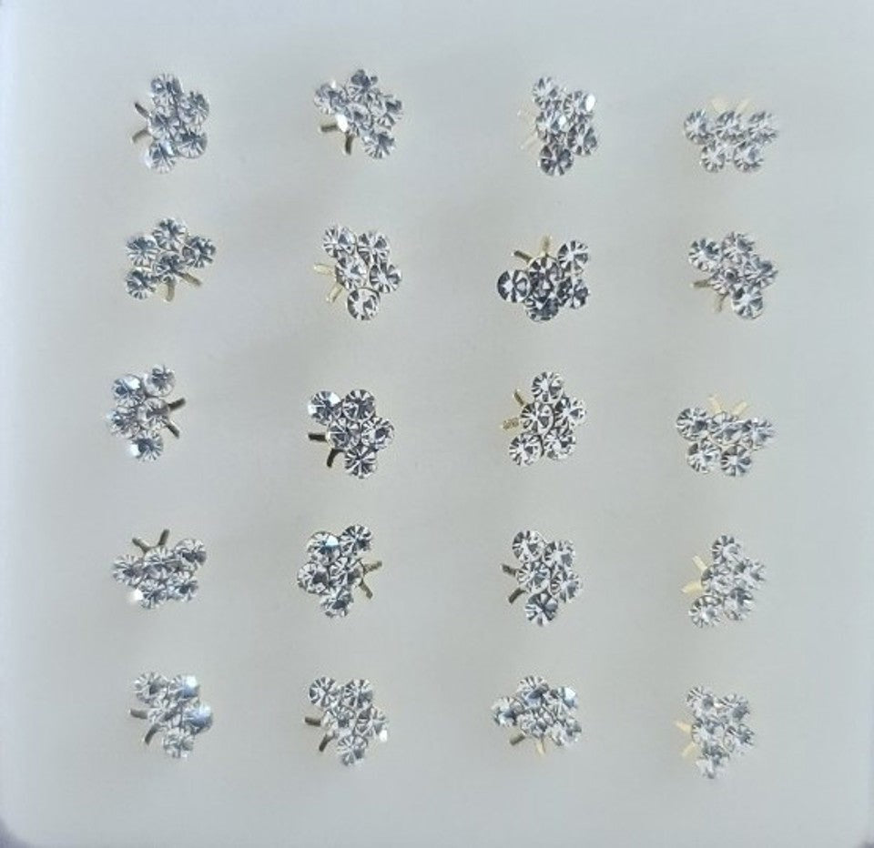 925 sterling silver nose studs with Rhinestone-NP19009 - 2