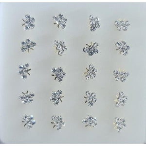 925 sterling silver nose studs with Rhinestone-NP19009 - 2