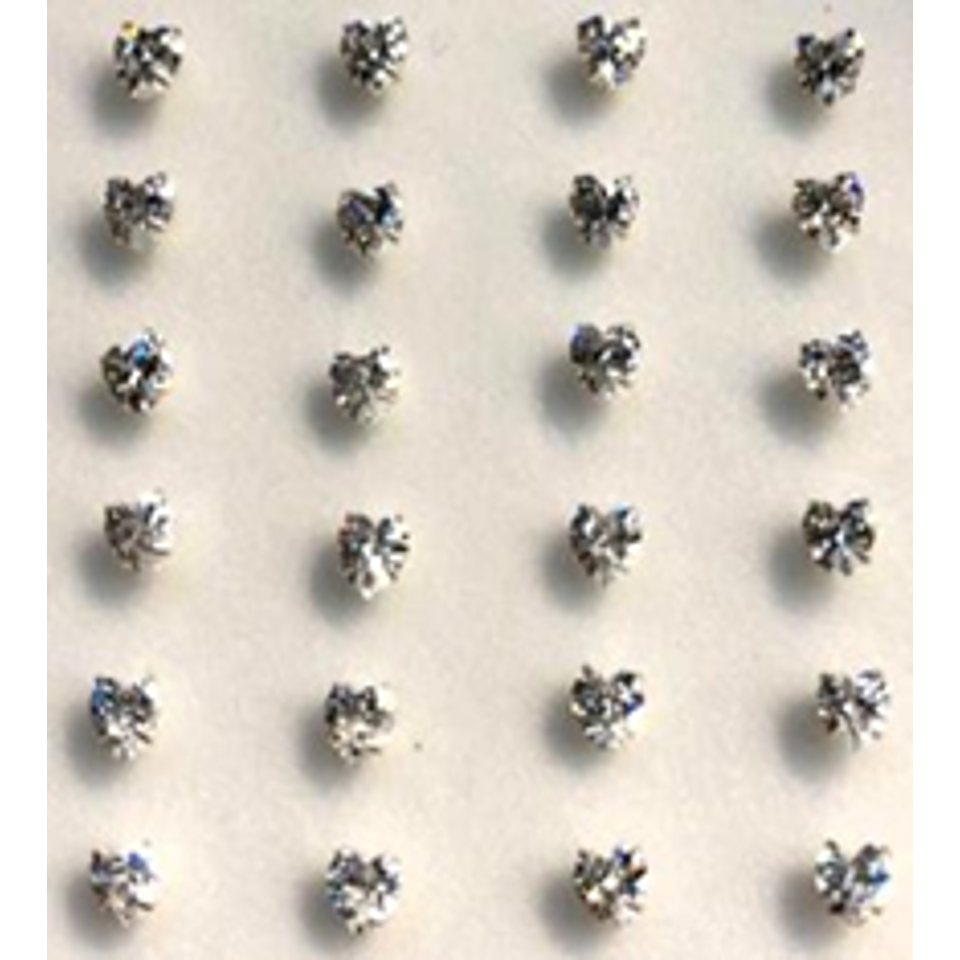 925 sterling silver nose studs with Rhinestone-NP19009 - 4ST