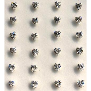 925 sterling silver nose studs with Rhinestone-NP19009 - 4ST
