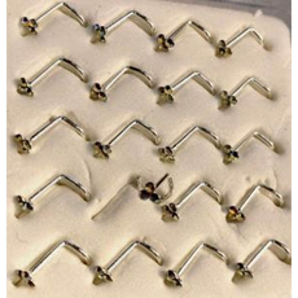925 sterling silver nose studs with Rhinestone-NP19009 - 5