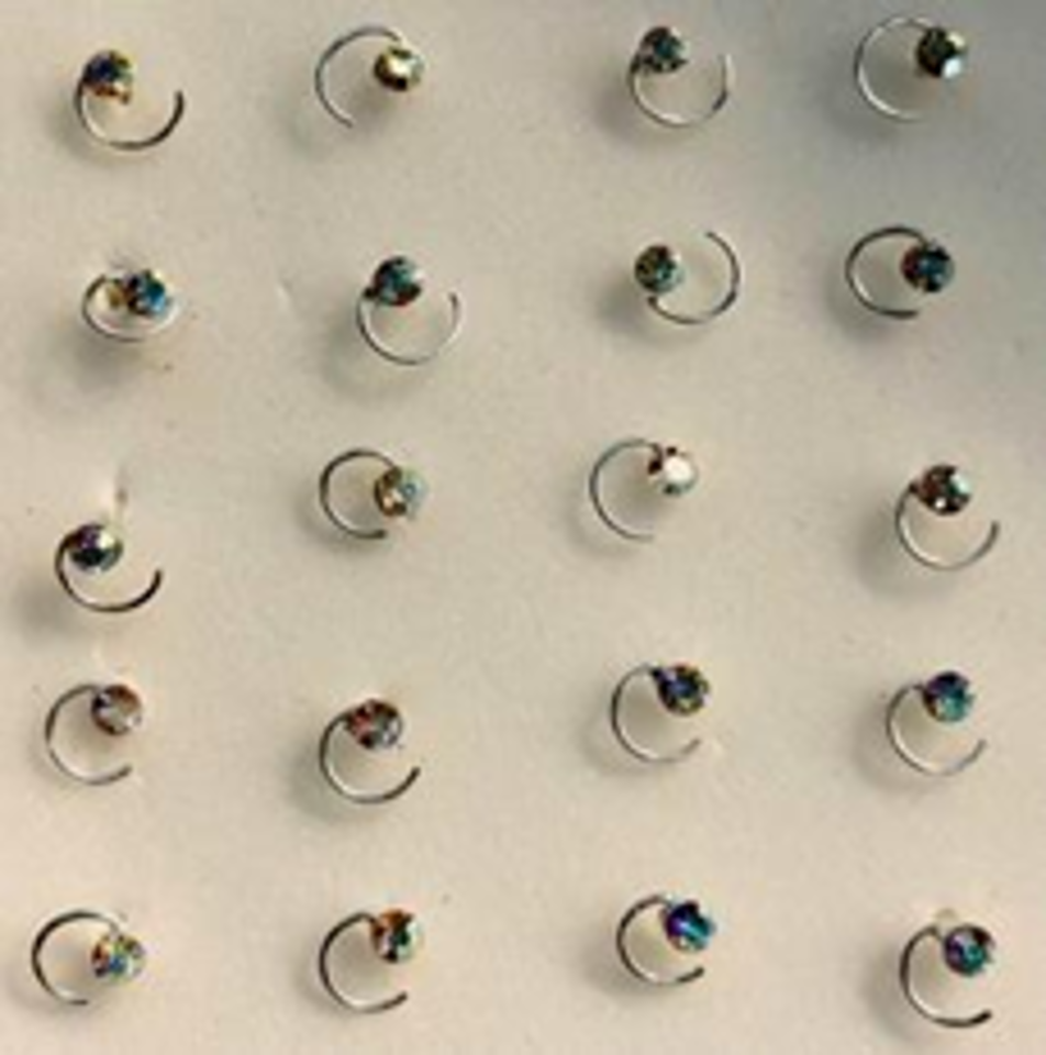 925 sterling silver nose studs with Rhinestone-NP19009 - 6