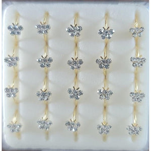 925 sterling silver nose studs Hoop Shape with Rhinestone-NP19009-2H