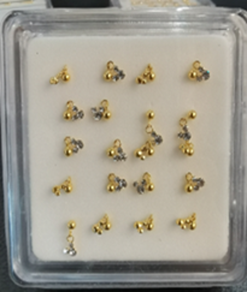 925 sterling silver nose studs with Rhinestone Dangling-NP23008-10