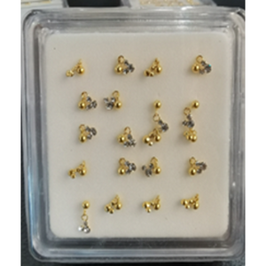925 sterling silver nose studs with Rhinestone Dangling-NP23008-10