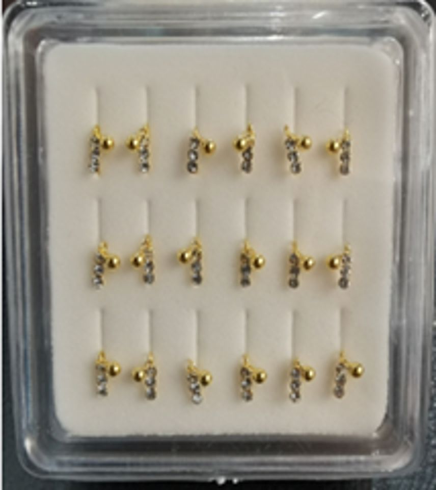 925 sterling silver nose studs with Rhinestone Dangling-NP23008-11