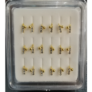 925 sterling silver nose studs with Rhinestone Dangling-NP23008-11