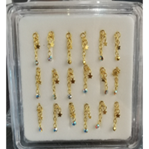 925 sterling silver nose studs with Rhinestone Dangling-NP23008-9