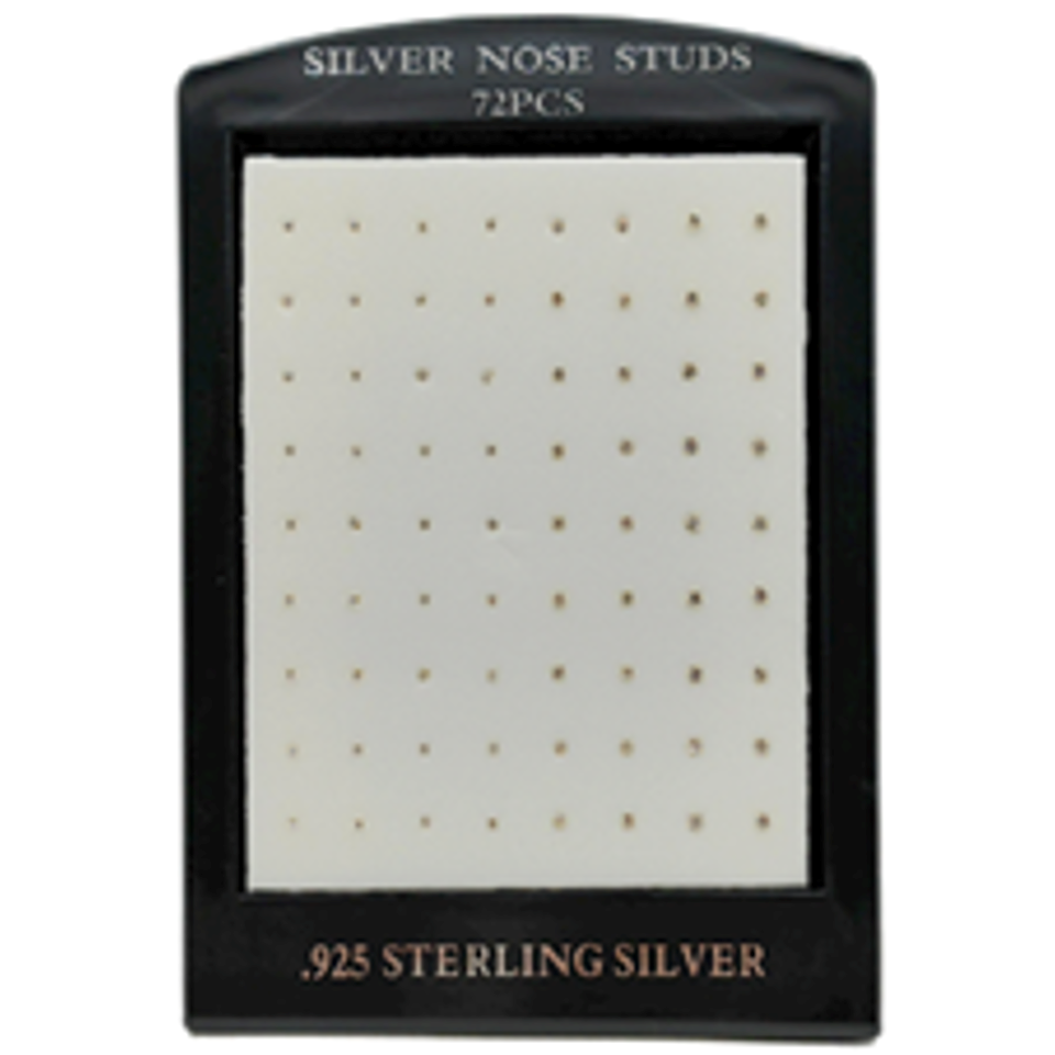 925 sterling silver nose studs L Shape with AB Stone-NPPT72-1LAB