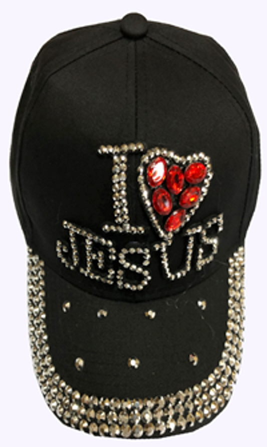 Fashion Cap with Hotfix I love Jesus - CA018