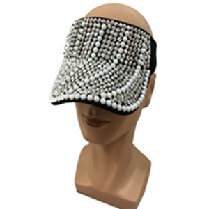 Pearl Rhinestone Visor Cap-CA022