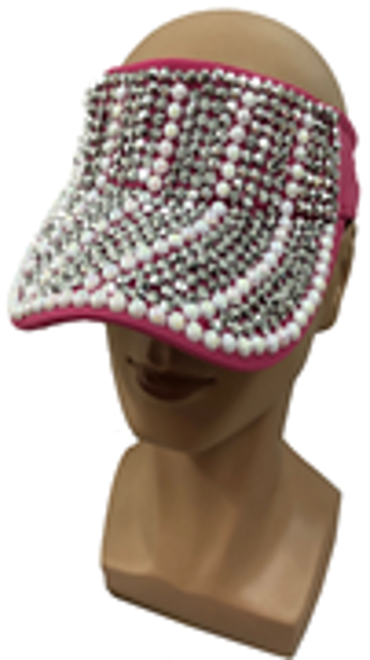 Pearl Rhinestone Visor Cap-CA022