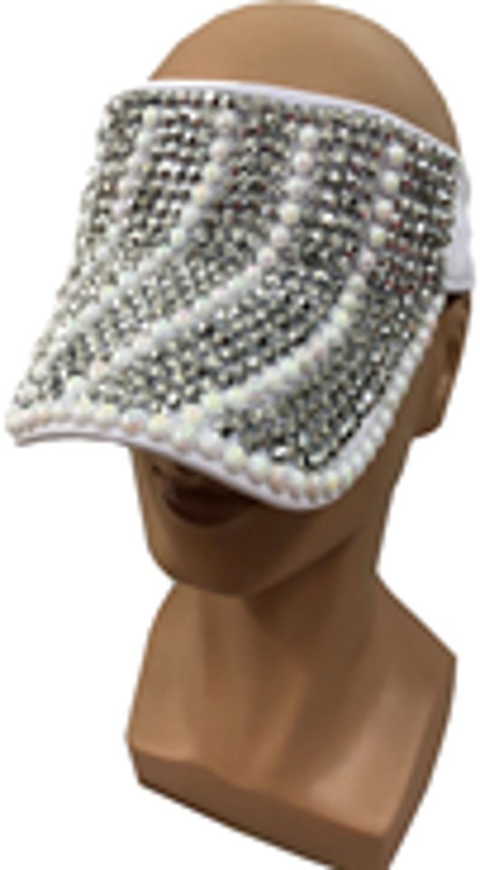 Pearl Rhinestone Visor Cap-CA022