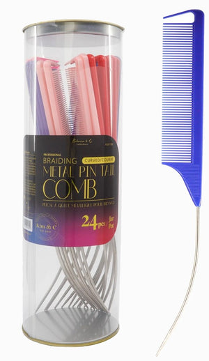 Kim&C Braiding Metal Curved Pin Tail Comb - AS91769 Assorted
