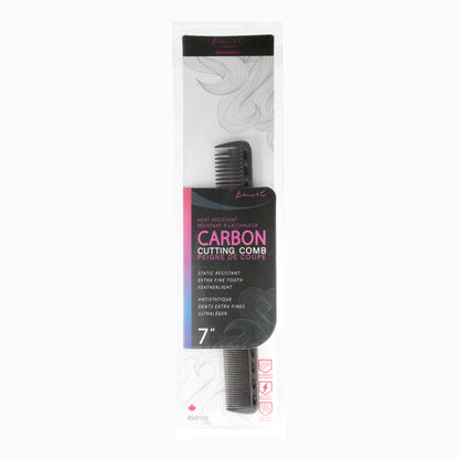 Kim&C Carbon Cutting Comb 7" - AS92103 Black
