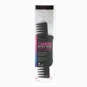 Kim&C Carbon Extra Wide Tooth Comb 7 1/2" - AS92107 Black