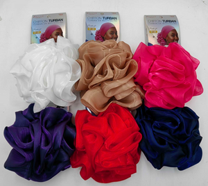 CHIFFON FLOWER TURBAN - A93130S