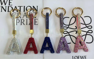 Alphabet Rhinestone Key chain-INTAST