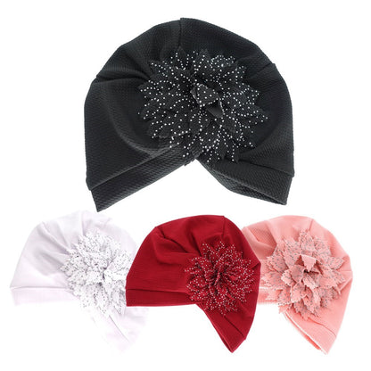 Fashion Turban with Flower(Hotfix)-IV60068