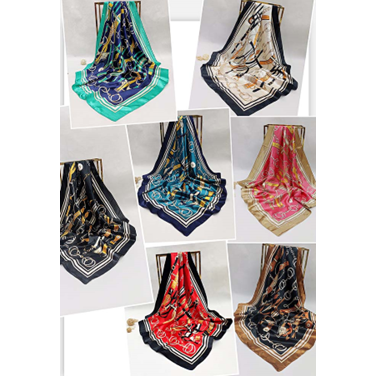 Pattern Satin Scarf (90cmx90cm)-IVSC010