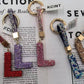 Alphabet Rhinestone Key chain-KC7003AST