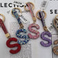 Alphabet Rhinestone Key chain-KC7003AST