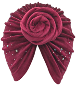Fashion Turban with Flower & Hotfix-IKC91446