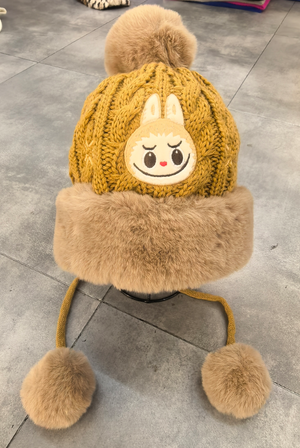 Fashion Winter Hat with Labubu & Pom Pom -  KCW2502AST