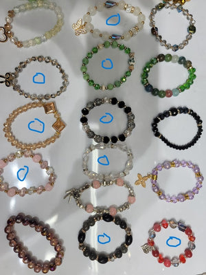 Stretchable Multi Glass Bead Bracelet - KCBG01