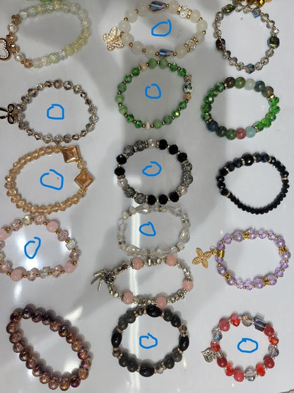 Stretchable Multi Glass Bead Bracelet - KCBG01