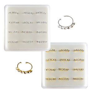 925 sterling silver nose studs Hoop Shape with Rhinestone-NP18008-14