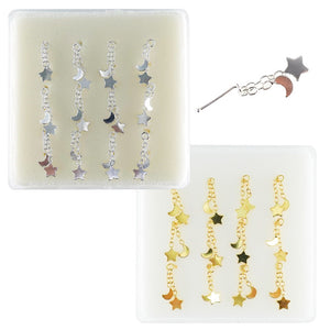925 sterling silver nose studs Multi Pattern Dangling-NP18008-4