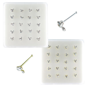 925 sterling silver nose studs with Rhinestone-NP19009 - 1
