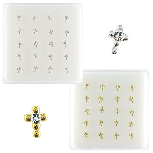 925 sterling silver nose studs with Rhinestone-NP19009 - 15G (# 2061)