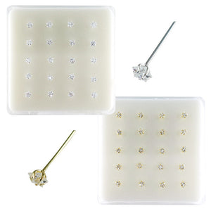 925 sterling silver nose studs with Rhinestone-NP19009 - 9ST