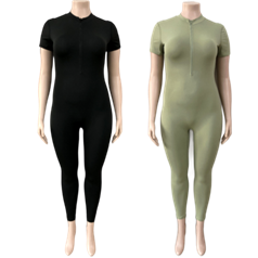 Zip up Short Sleeve Bodysuit - KCBD01
