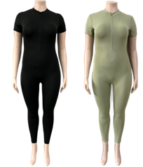 Zip up Short Sleeve Bodysuit - KCBD01
